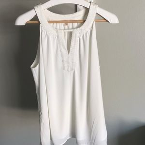 Women’s Off White Summer Sleeveless Top Sz L